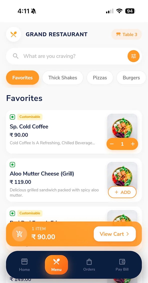 StayNexa Owner Pocket App displaying live sales metrics, table status, and audit alerts